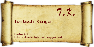 Tontsch Kinga névjegykártya